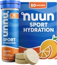 Nuun Sport Electrolyte tabletter med Magnesium, Calcium, kalium, klorid och natrium, Gluten Free & Vegan, Orange, 8 Pack (80 portioner totalt)