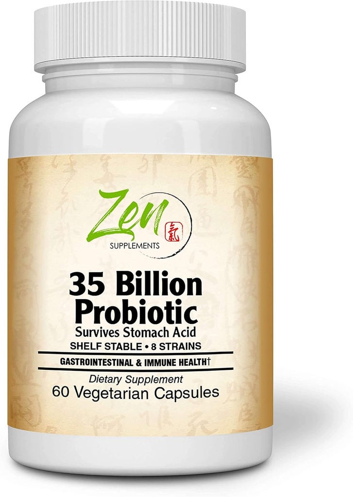 35 miljarder probiotisk CFU med 8 stammar 60-Vegcaps - Sustained Release Technology, Motstå magsyra, hållbarhetsstabil - Stöd för hälsosam matsmältning och intestinal ekologi gynnsam intestinal Flora
