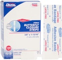 Dukal Butterfly Closure Strips. Förpackning med 100 Adhesive Wound Closure Bandages. Sterila bandage för sårskydd. Enkel användning. Individuellt inslagen. Lätt att applicera.