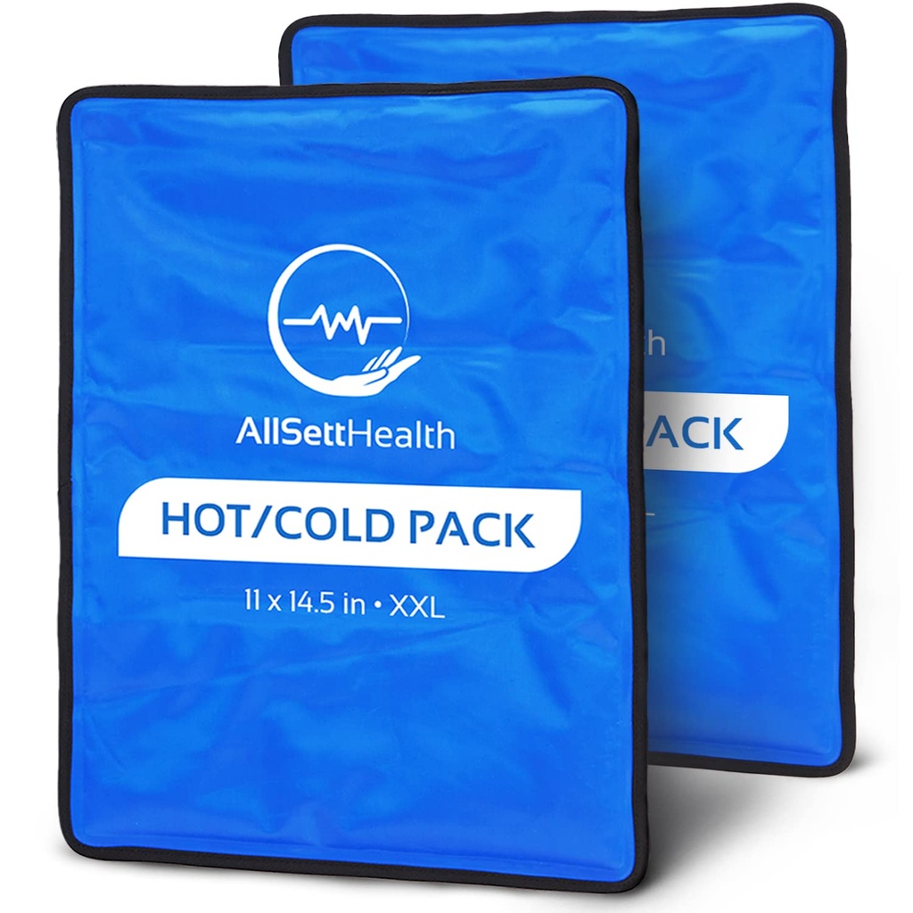 Återanvändbara isförpackningar för skador återanvändbara | 11 "x 14.5" - 2 Pack XL | Hot & Cold Pack | Stor isförpackning för ryggsmärtlindring, flexibel när Frozen | Cold Compress för rygg, knä och skulderskador