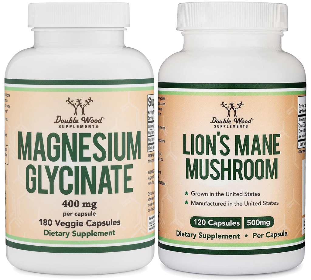 Wellness Support Duo - Magnesium Glycinate och Lion's Mane för att stödja övergripande hälsa och kognition