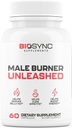 BioSync - Male Burner UNLEASHED | Fat Burner for Men Weight Loss Pills | Appetite Suppressant, Carb Blocker, Energy Booster | 6 Ultra Dosed Powerful Ingredients | Safe 3rd Party Tested - 60 Capsules