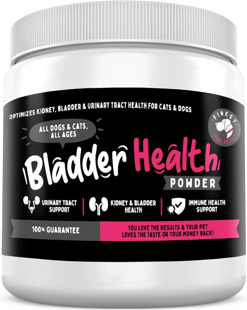 Finest för Pets Bladder Health Dog & Cat UTI Remedy - Cranberry Supplement för Pet, Bladder, Kidney Support & Urinary Tract Health Powder med Cranberry & D-Mannose (120g - 120 skopor)