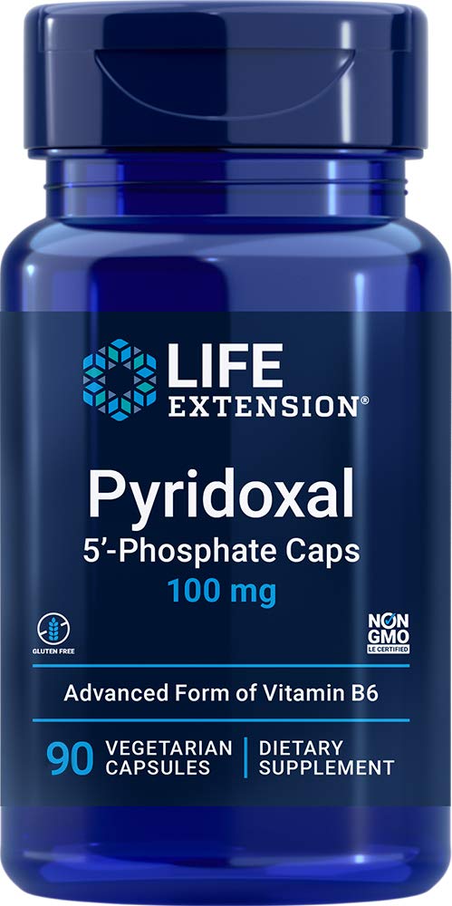 Livslängd Pyridoxal 5-fosfat Caps 100 mg P5P, 90 Veg Capsules - Avancerad vitamin B6 Supplement