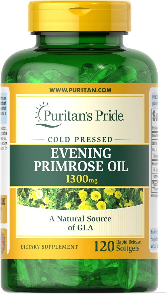 Puritans Pride Evening Primrose Oil 1300 mg Softgels, 120 greve