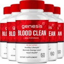 Genesis Blood Clean Capsules - Avancerad Formel Supplement för maximal styrka - Naturligt blodkärl renare, GenesisBlood Clean Pills, GenesisBloodClean Pastillas Reviews (5 Pack)
