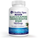 Glukosamin Chondroitin Advanced Joint Support Tripple Styrka med Zink och Koppar, Gemensamt Supplement för män och kvinnor för brosk och gemensam hälsa, Gjord i USA, 90 Veg tabletter