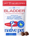 Native Pet Dog UTI Behandling - Cranberry Supplement för hundar Bladder Control & Kidney Support - Förhindra urinvägsinfektion och urininkontinens - Tillverkad med Real Cranberry Extract - 30 Chews