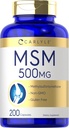 Carlyle MSM Supplement Capsules | 500mg | 200 greve | Non-GMO & Gluten Free Formel | Methylsulfonylmetan