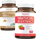 Nattokinase & Hawthorn (4-månaders leverans) Nattokinase Berry Harmony - Nattokinase 2000 FU Kraftfull naturligt jäst sojabönor (4-månaders leverans) & Hawthorn Berry 4:1 Extrakt - Vegan och icke-GMO