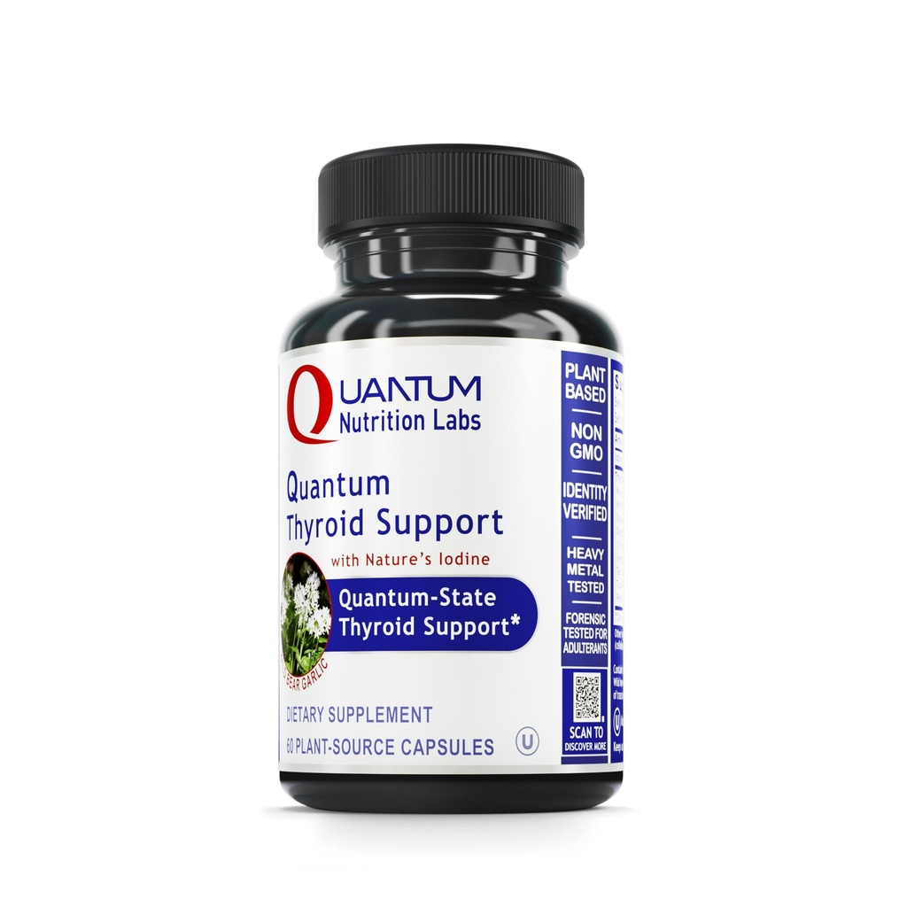QNL Quantum Thyroid Support Supplement - Pure Thyroid Support Complex - hjälper hormonbalans för kvinnor och män - Vegan Thyroid Complex - Funktioner jod - 60 Plant-Source Capsules