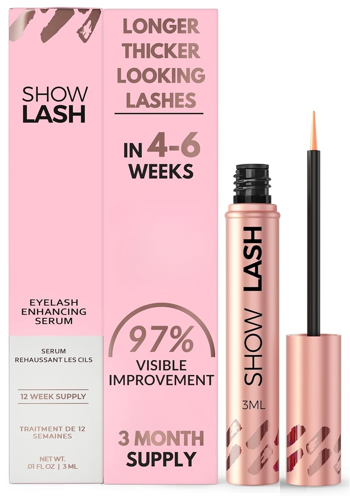 LeVaye Cosmetics Show Lash Eyelash Serum för längre, tjockare, underbara tittar på ögonfransar, grymhet fri Lash Serum