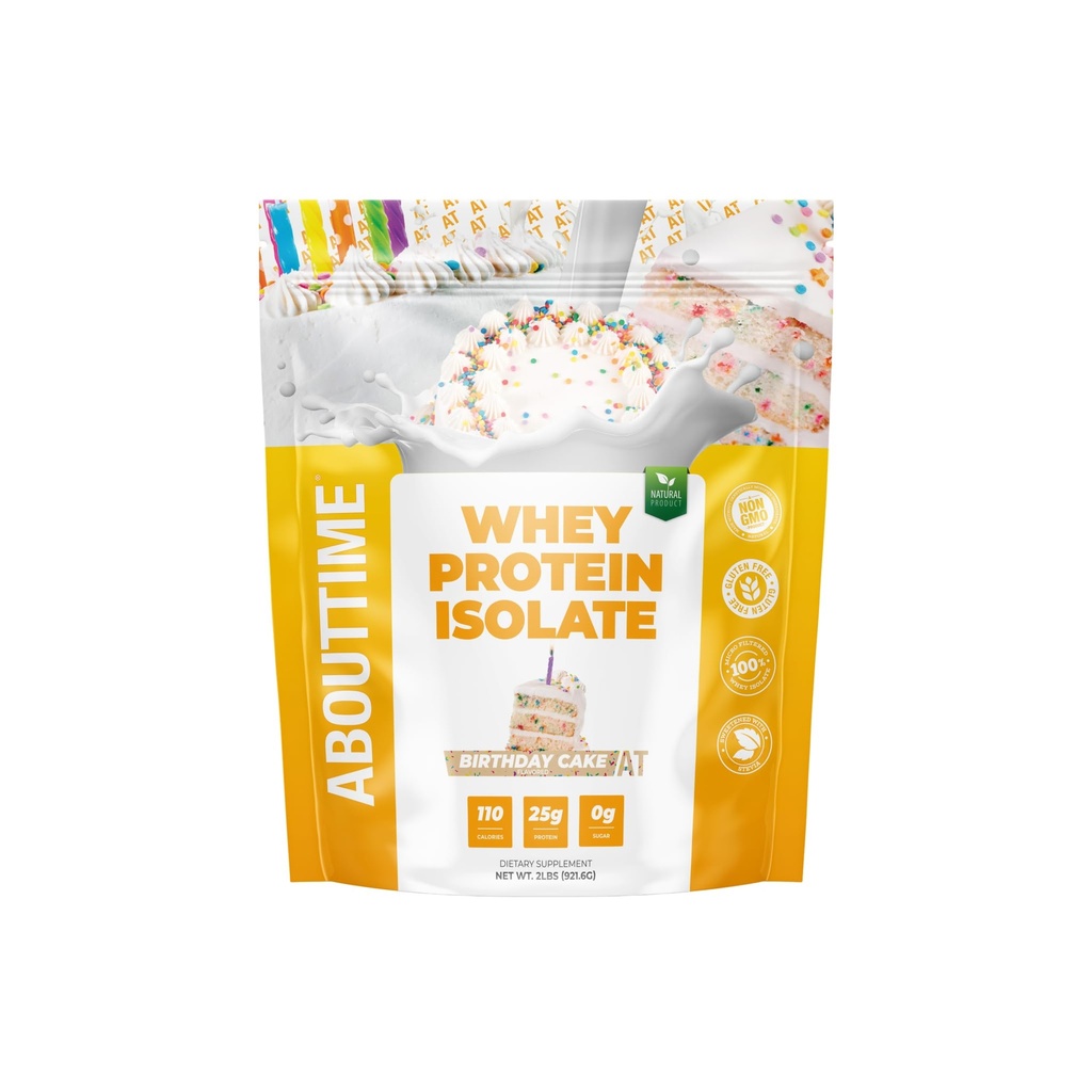 Om Time Whey Protein Isolate Powder 25g födelsedagstårta, naturliga ingredienser, icke-GMO, Gluten-Free, Laktosfri, Zero Sugar, Low Carb, 32 portioner