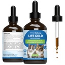 Pet Wellbeing Life Gold för katter - Stöder avgiftning, immunsystemhälsa, antioxidanter - Vet-Formulerad växtbaserade tillskott - 4 oz (118 ml)