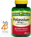 Spring Valley Potassium Heart Health Dietary Supplement Caplets, 99 mg, 250 greve, Potassium Gluconate Bundle med Luals 45 Diabetes Avkodade