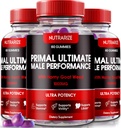 NutraRize (3 Pack) Primal Ultimate Gummies, Officiell PrimalUltimate Performance Supplement, Nyckeln till Regain Confidence, Premium Gummy, Officiell Prime Ultimate Reviews (180 Gummies)