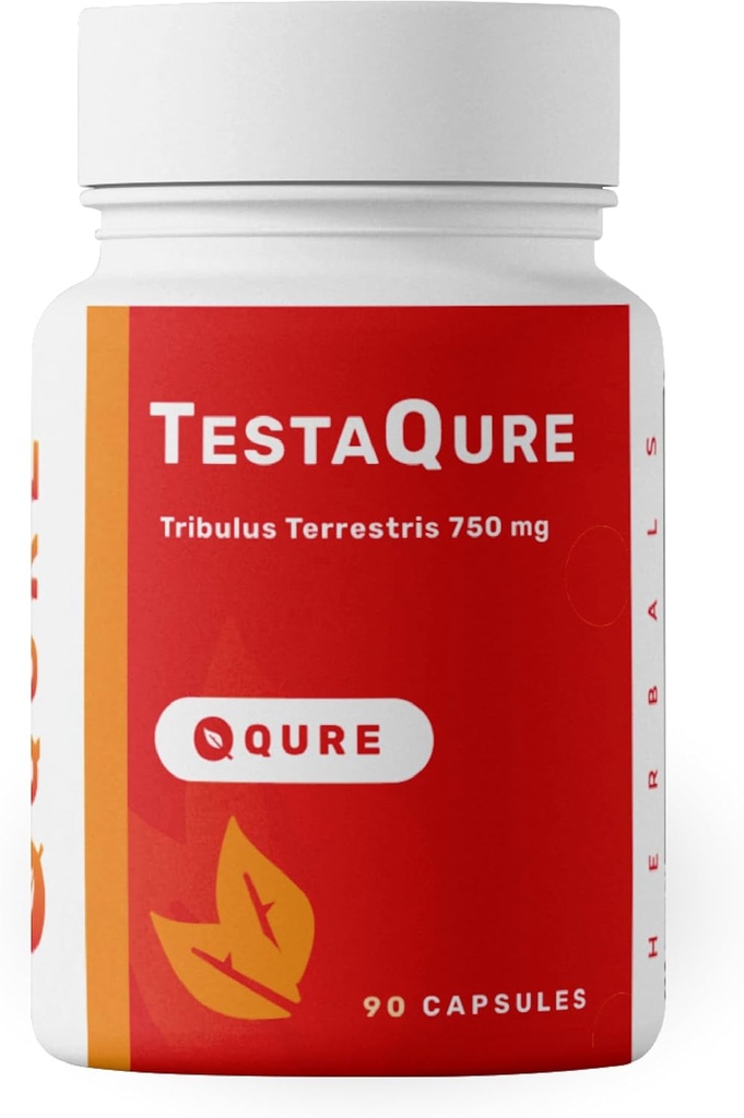 TestaQure Testosteron Supplement för män - Testosteron Booster ökar manlig styrka och muskelmassa - Stamina, uthållighet, energi och humörförbättring - 90 kapslar Vegan & Soy-Free