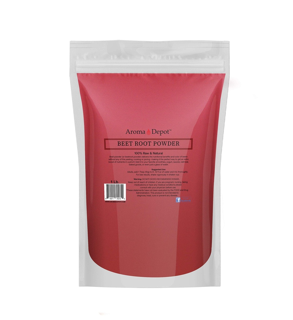 Beet Root Powder 1 lb. av Aroma Depot Raw & Non-GMO I Vegan & Gluten Free I Nitric Oxide Booster I Booster I Boost Stamina och ökar energi Immune System Booster I 100% Naturlig