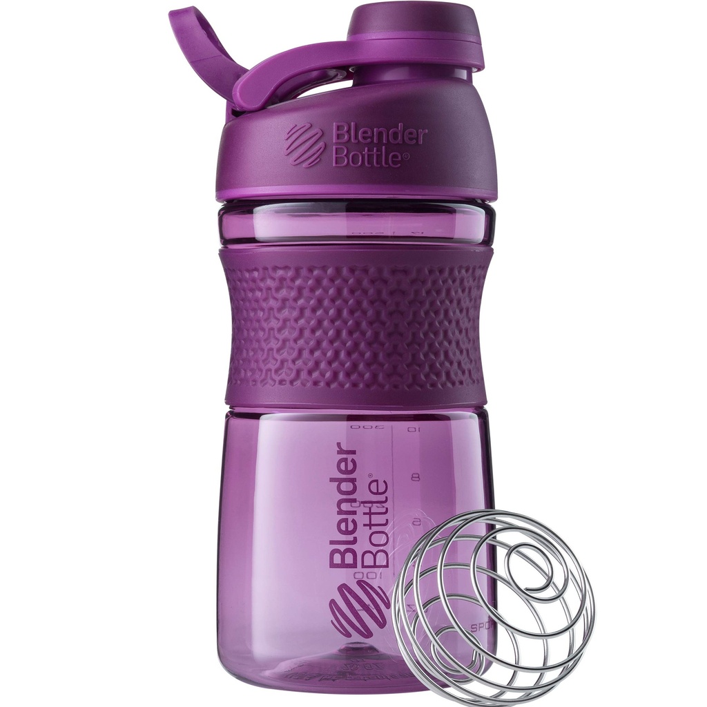 BlenderBottle 20-Ounce SportMixer Twist Cap Tritan Grip Shaker Bottles, Navy och Plum
