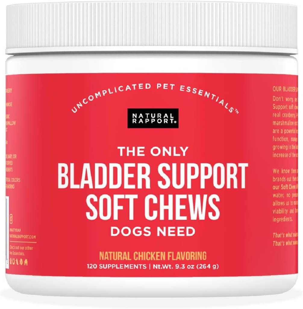 Natural Rapport Dog Bladder Support - Den enda Bladder stöd Chews hundar behöver - 120ct kosttillskott som innehåller tranbär och D-mannos att hjälpa till i njurfunktion
