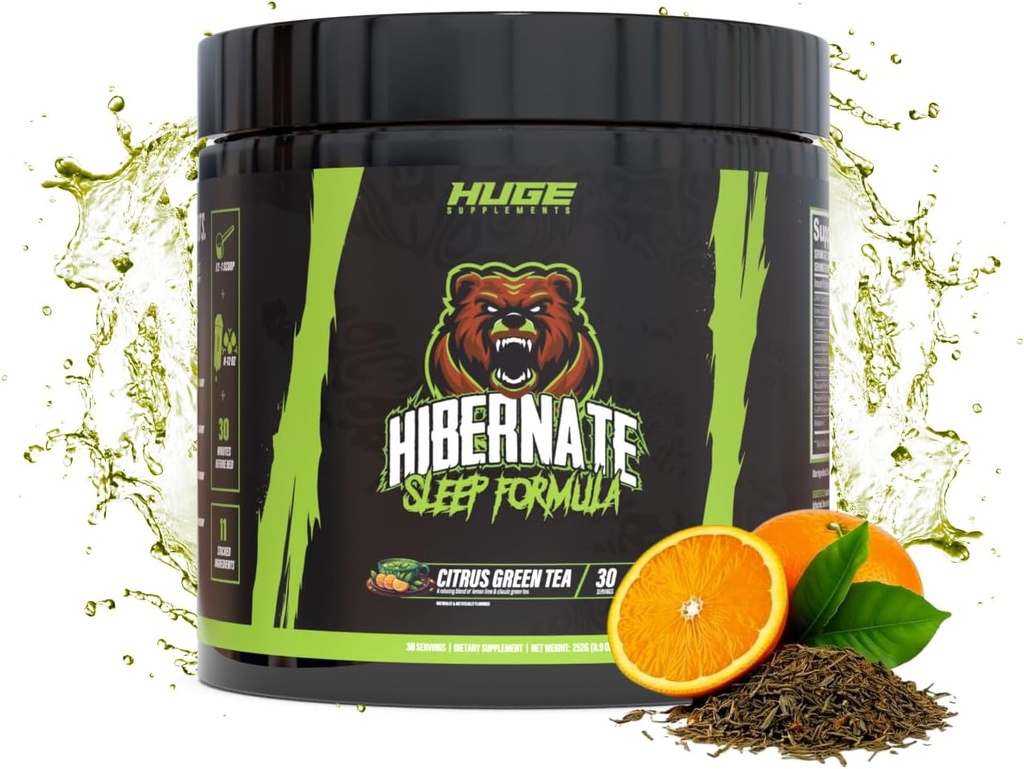 Hibernate Sleep Supplement, Complete & Optimally Dosed Sleep Recovery Formel, Relax & Unwind, Inkluderar GABA, Valerian Root, Melatonin, 5-HTP & More (30 portioner)