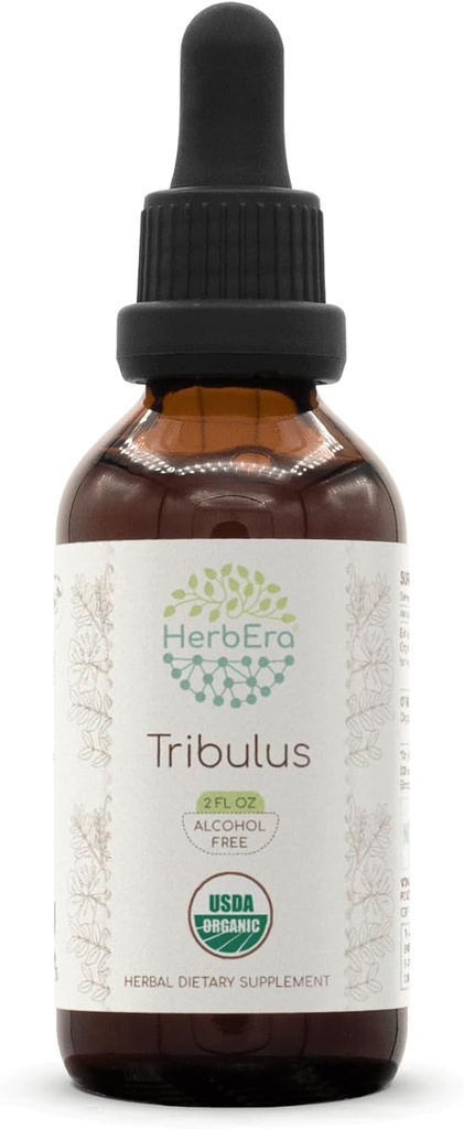 HerbEra Tribulus B60 Alkoholfri växtbaserade extrakt tinktur, koncentrerade flytande droppar naturliga USDA Organiska Tribulus (Tribulus Terrestris) Torkade frukt (2 fl oz)