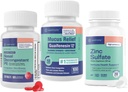 WELMATE Ultimate Cold & Allergy Relief Bundle: Maximum Strength Guaifenesin 1200 Mg Mucus Relief (100 Tablets), Phenylephrine HCl 10 mg Nasal Decongestant (200 Tablets) & Zinc Sulfate 220mg