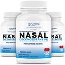 Puregen Labs Nasal Decongestant PE 3 Pack - 300 tabletter Total | Phenylephrine HCl 10 mg | Maximal styrka | Non Drowsy Nasal & Sinus Congestion Relief på grund av kall eller allergier