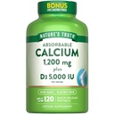 Naturens sanning Absorbable Calcium 1200 mg med vitamin D3 5000 IE | 120 Softgels | Calciumkarbonat | Non-GMO & Gluten Free Supplement