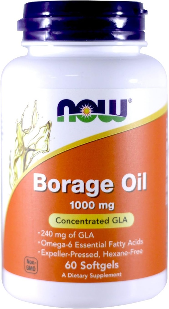 Nu Borage Oil 1000mg, 60 Softgels (Pack of 2)