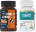 Total Gut Health Boost Bundle: Digestive Enzymes + 100 miljarder probiotika för män och kvinnor - Bloating, Digestive Relief & Immune Support