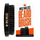 Wild Willies Natural Boar Bristle Brush för hår & skägg - Multipurpose Boar Bristle Hair Brush för Grooming Slick Back Hair, Beard och Mustache - Travel Size Beard & Hair Brush för Män