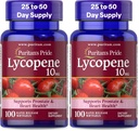 Puritans Pride Lycopene, Supplement for Prostate and Heart Health Support* 10 Mg Softgels, 100 Count (Pack of 2)