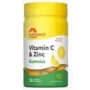 Sundance Vitamin C och Zink Gummies | 36 greve | Lemon Flavor | Vegan, icke-GMO och Gluten fri tillägg
