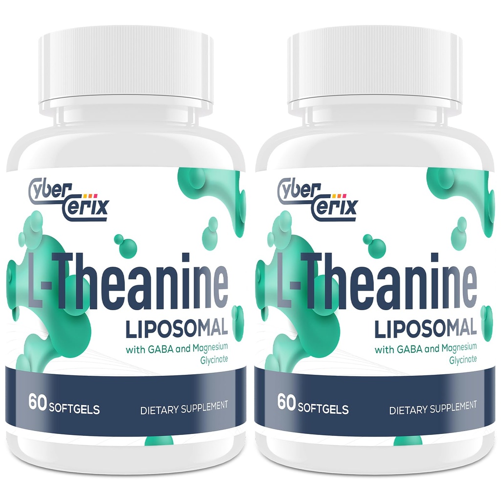 Liposomal L-Theanine 500mg, Komplex med GABA 200mg & Magnesium 100mg, extra styrka tillägg för lugn, avkoppling och fokus, Gluten Free - 120 kapslar