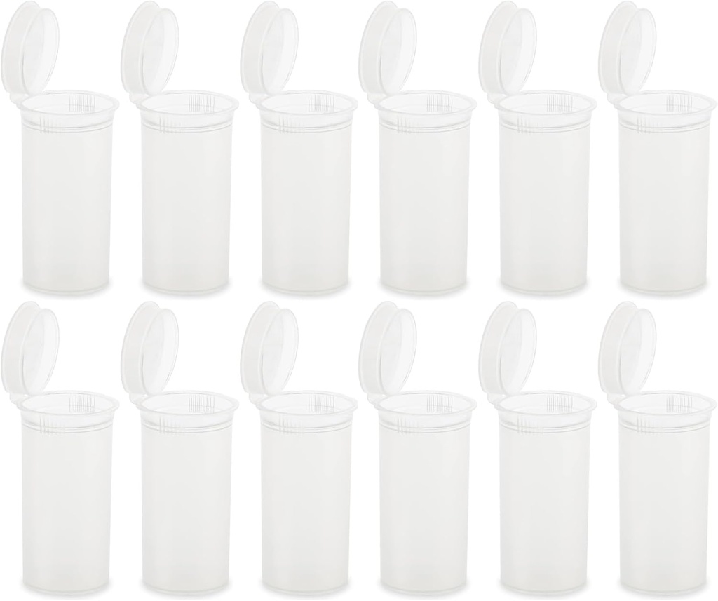12 Pack Empty Plastic Pill Bottles med Caps, Airtight Multi-Purpose 13 Dram Pill Container med Pop Top Caps for Medicines, Supplements eller några små objekt (Clear Transparent)