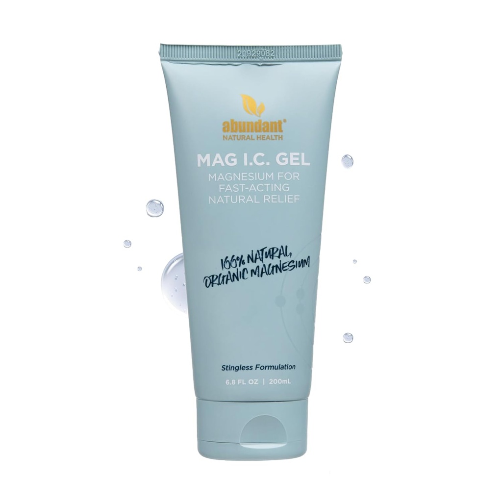 MAG I.C. Magnesium Gel med gurka stamceller - Snabb muskelavlastning, lugnande, Stingless, säker för känslig hud, doftfri, 200ml