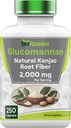 Tnvitamins Glucomannan Capsules 2000 MG - 250 greve | Natural Konjac Root Fiber Extract Powder Supplement | Löslig, Dietary och Digestive Fiber Pills | Producerad i USA | Non-GMO & Gluten Free