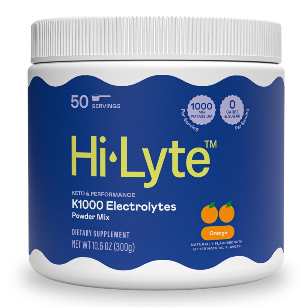 Hi-Lyte K1000 Electrolytes Powder Mix Orange Keto & Performance, 50 portioner