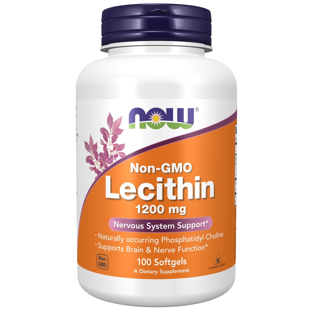 NU Supplements, Lecithin 1200 mg med naturligt förekommande Phosphatidyl Choline, 100 Softgels