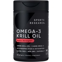 Sports Research Krill Oil Supplement with EPA & DHA Omega 3, Phospholipids & Astaxanthin from Antarctic Krill - Highest Concentration of Krill Oil for Men & Women - 1000mg, 30 Softgel Capsules