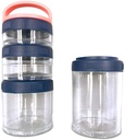 Portable Detachable 4 Compartments Pill Vitamin Box, Waterproof Travel Pill Case Holder Bottle med Handle. Purse Pocket Outdoor Hiking Camping Organizer Container