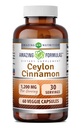 Fantastiska formler Ceylon Cinnamon 1200 Mg Supplement | Vegetariska kapslar | Icke-GMO | Gluten-Free | Made in USA (1 Pack | 60 Count)