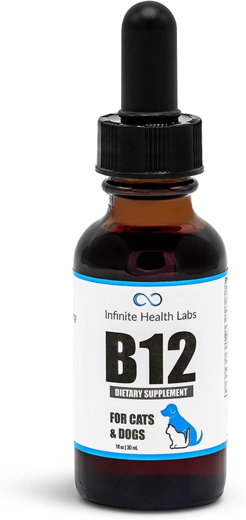 Flytande vitamin B-12 för hundar och katter - Vet Formulerad - Effektiv för alla djur Methylcobalamin (Methyl B12) - Energi, aptit och humör - Tillverkad i USA