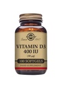 Solgar Vitamin D3 (Cholecalciferol) 10 MCG (400 IE), 100 Softgels - Hjälper till att underhålla Bones & Teeth - Immune System Support - Non-GMO, Gluten Free, Dairy Free - 100 portioner