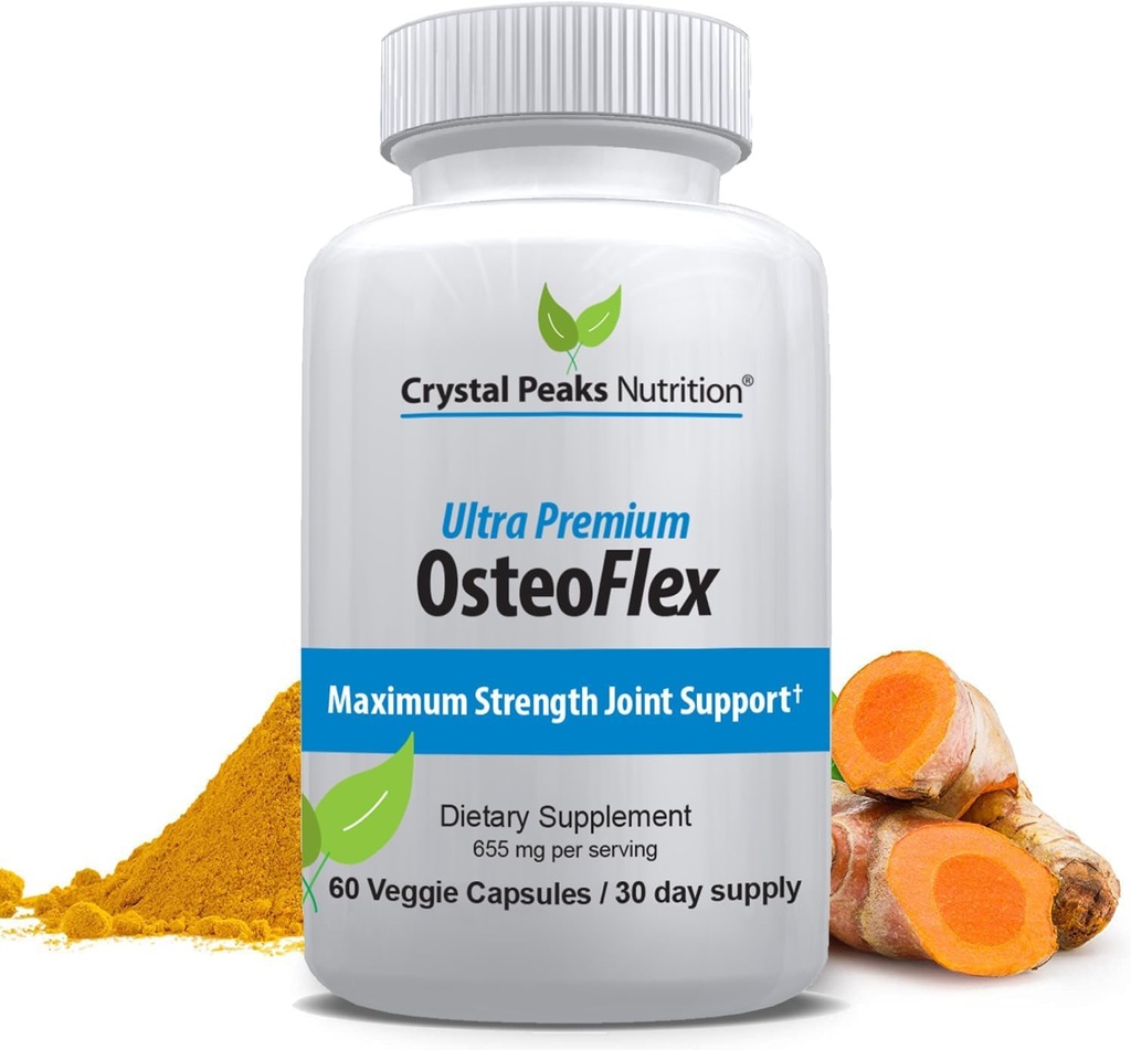 Organiska Curcuminoids Osteoflex - Natural Turmeric & Bioperine för optimal absorption och maximalt gemensamt stöd. 60 kapslar, 30-dagars leverans