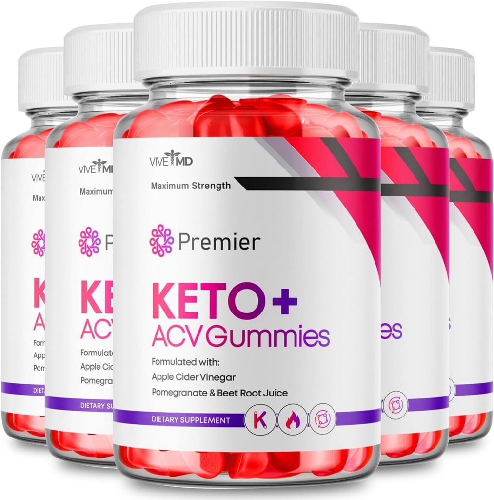 Premier Keto ACV Gummies - Officiell Formel, Premier Keto Gummies Blast Plus för maximal styrka med Apple Cider Vinegar 1000MG, ACV Keto Premier Supplement Vitamin B12 Folate Beet Root (5 Pack)