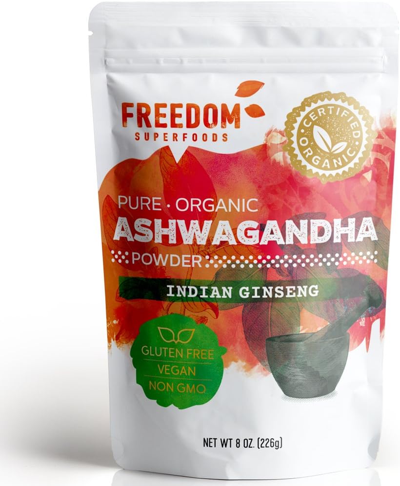 Organiskt Ashwagandha Root Powder Extract från Indien - En Potent Adaptogen & Premium Feel Good Veda Vitamin Supplement för hårväxt och höjd - Vegan och Gluten Free - 8oz