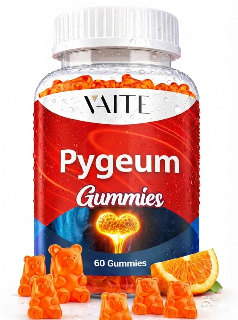 Pygeum Supplement Gummies 500mg - Vegan Chewables med Africanum Bark Extract, Plant-Based Supplements for Male, Non-GMO Gluten-Free, Sugar-Free, Gelatin-Free, 60 Chews Gummy