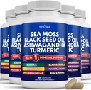 NEW AGE Sea Moss Black Seed Oil Ashwagandha Turmeric Bladderwrack Burdock - med Manuka, Honey Dandelion, ACV Black Pepper Gluten Free
